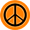 Neon Glow Black PEACE SIGN with Orange Border Orange Background