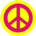Pink PEACE SIGN on Yellow Background