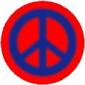 Warm Fuzzy Blue PEACE SIGN on Red Background