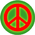 Glow Light Red PEACE SIGN on Green Background