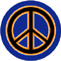 Neon Glow Black PEACE SIGN with Orange Border Blue Background