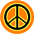 Neon Glow Black PEACE SIGN with Yellow Border Orange Background