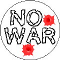 No War with bullet holes-ANTI-WAR BUTTONS