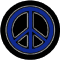 Neon Glow Blue PEACE SIGN with Black Border Black Background