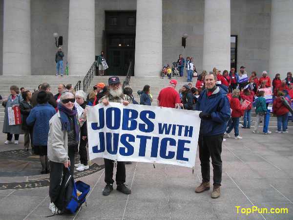 Jobs with Justice protest picture - Campaign to Protect Ohio's Future Demonstration