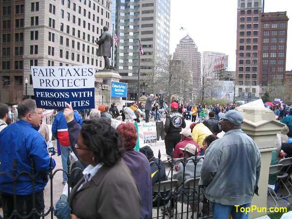 Jobs with Justice protest picture - Campaign to Protect Ohio's Future Demonstration