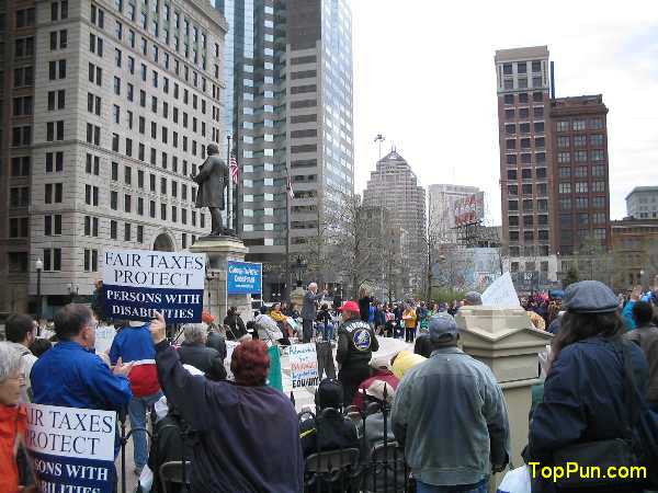 Jobs with Justice protest picture - Campaign to Protect Ohio's Future Demonstration