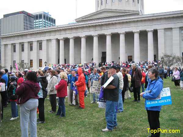 Jobs with Justice protest picture - Campaign to Protect Ohio's Future Demonstration