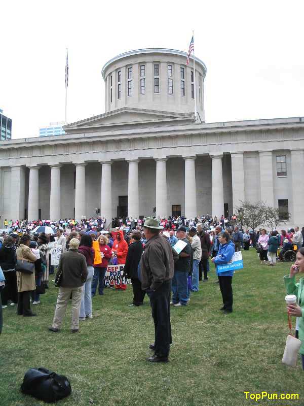 Jobs with Justice protest picture - Campaign to Protect Ohio's Future Demonstration