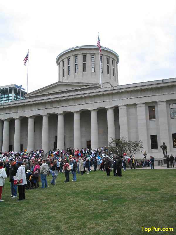 Jobs with Justice protest picture - Campaign to Protect Ohio's Future Demonstration