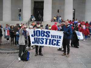 Jobs with Justice Protest Picture - Campaign to Protect Ohio's Future Demonstration