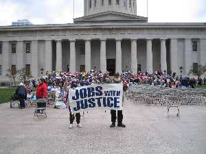 Jobs with Justice Protest Picture - Campaign to Protect Ohio's Future Demonstration