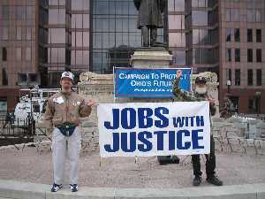 Jobs with Justice Protest Picture - Campaign to Protect Ohio's Future Demonstration
