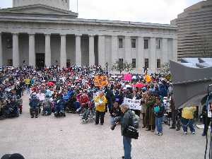 Jobs with Justice Protest Picture - Campaign to Protect Ohio's Future Demonstration